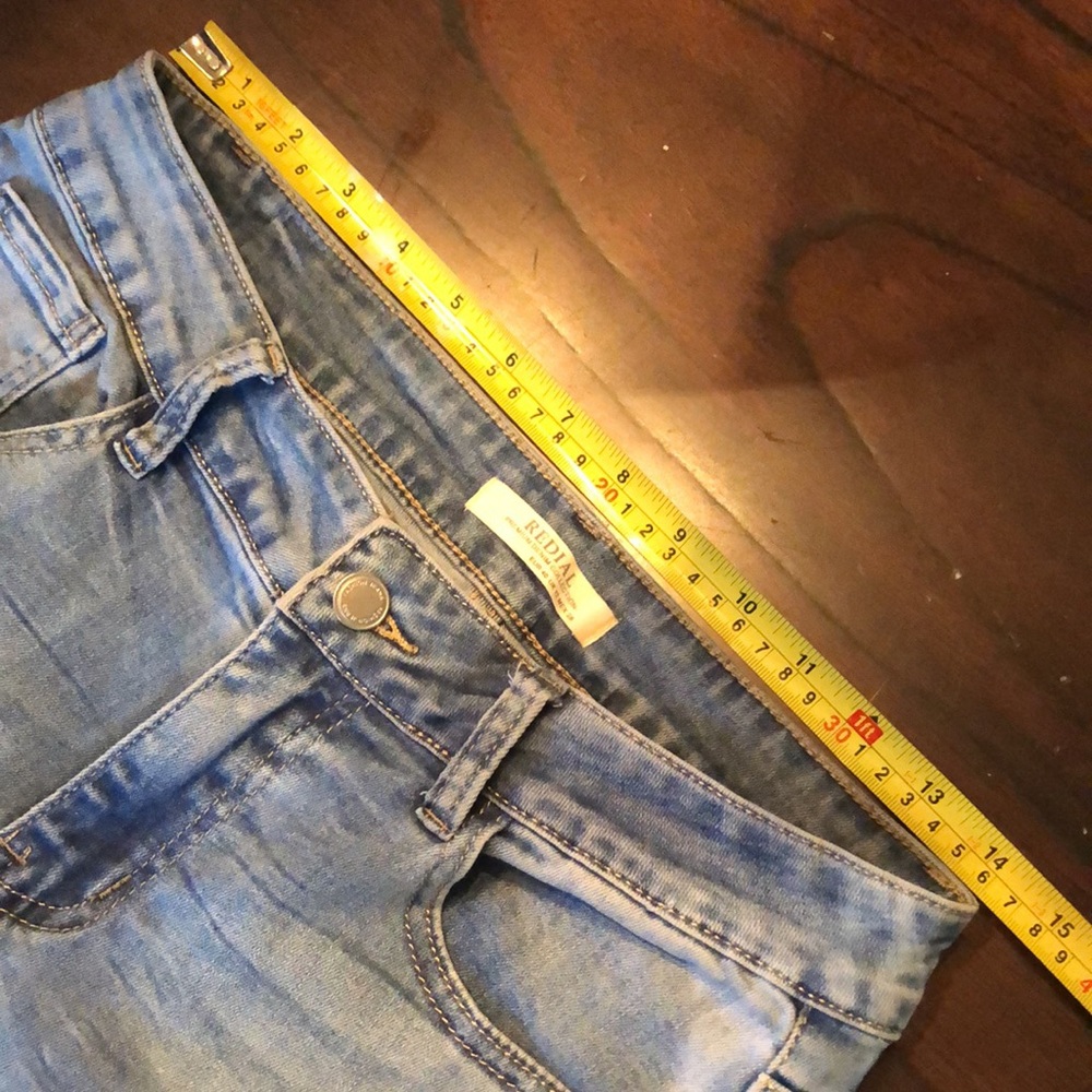Redial faux pearl embellished fringe distressed hem 5-pocket jeans - Picture 10 of 12